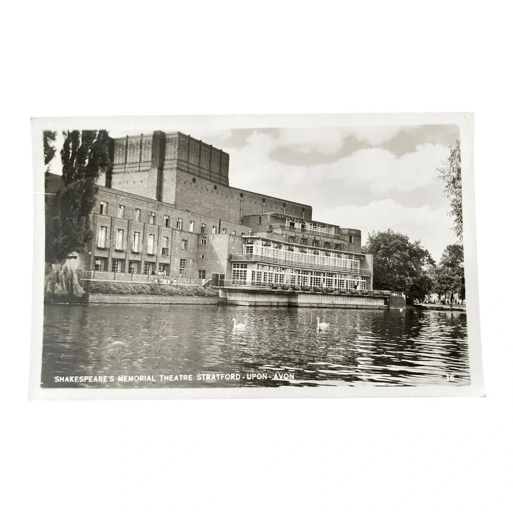Vintage Shakespeare Memorial Theatre Stratford-upon-Avon Postcard George VI